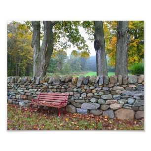 Mur en pierre dans la copie de photo d'automne