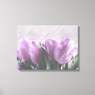 Mur en toile des libellules de Tulipes pourpres