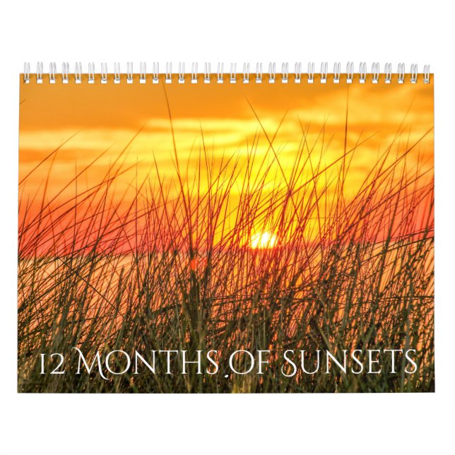 Mural 12 mois de calendrier de couchers du soleil (Protection)
