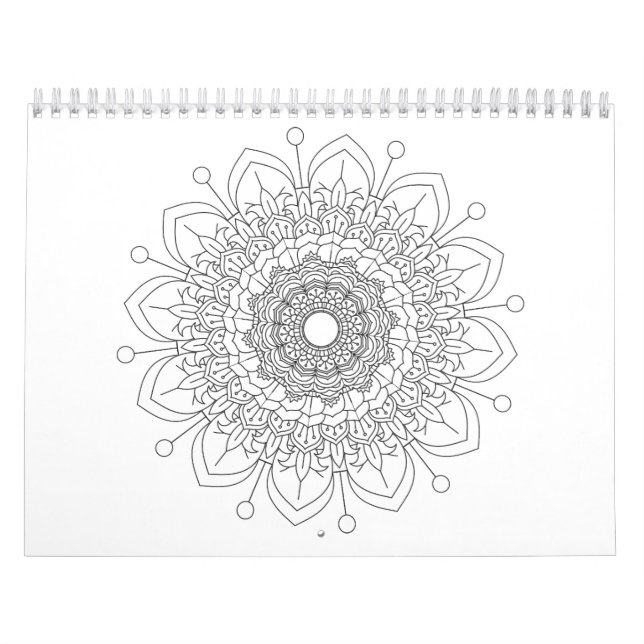 Mural 12 monate Magnifique mandala design Calendrier (Protection)