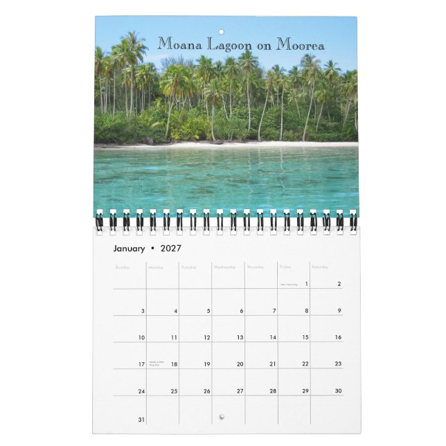 Mural 2009 calendrier du Tahiti - petit 7x11 (Jan 2027)