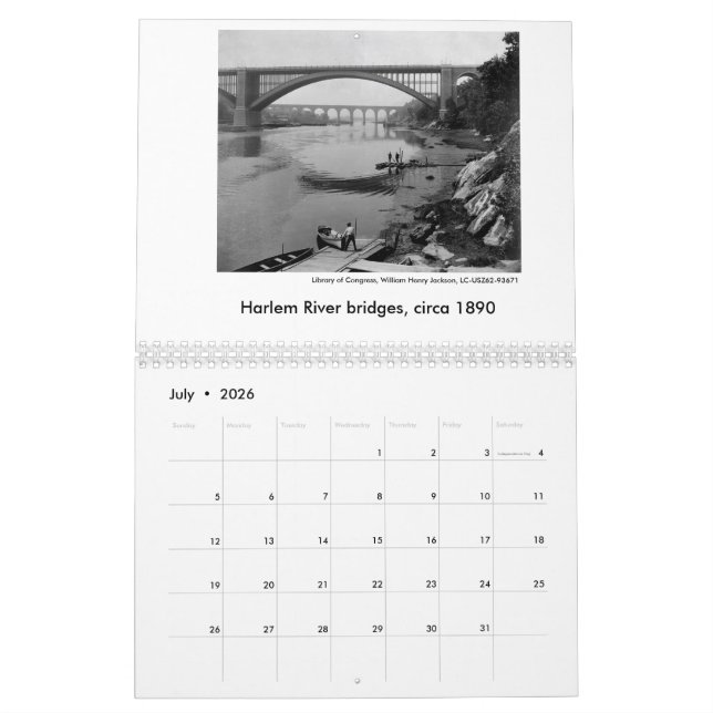 Mural 2016 vieilles images de calendrier de New York (Jul 2026)