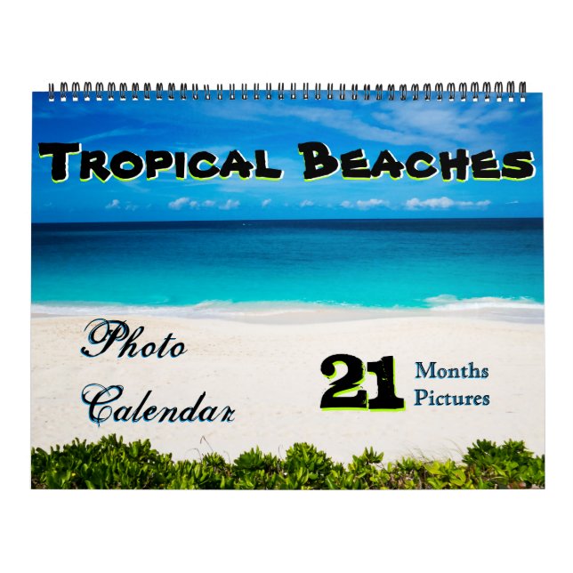 Mural 21 mois/Photos Calendrier de plage tropicale (Protection)