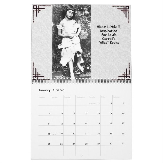 Mural Alice au pays des merveilles Calendrier 2008 (Jan 2026)