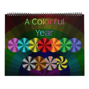Mural Année colorée Calendrier de 12 mois