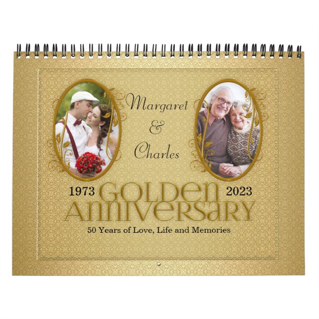 Mural Anniversaire du Mariage d'or 50e calendrier photo (Protection)