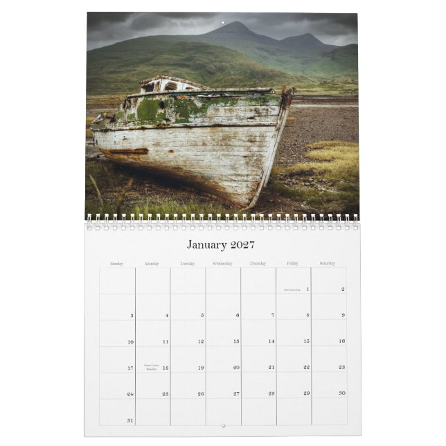 Mural Argyll et calendrier de Bute (Jan 2027)