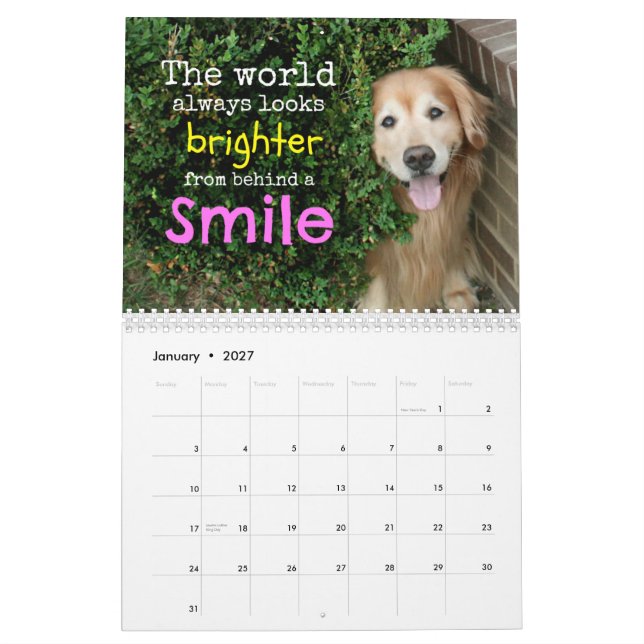 Mural Augie et calendrier 2014 de golden retriever de Ti (Jan 2027)