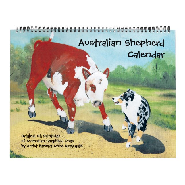 Mural Australian Shepherd'un grand calendrier de deux pa (Protection)
