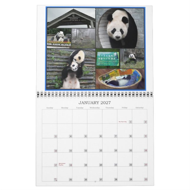 Mural Aventure de panda de la Chine - calendrier 2012 (Jan 2027)