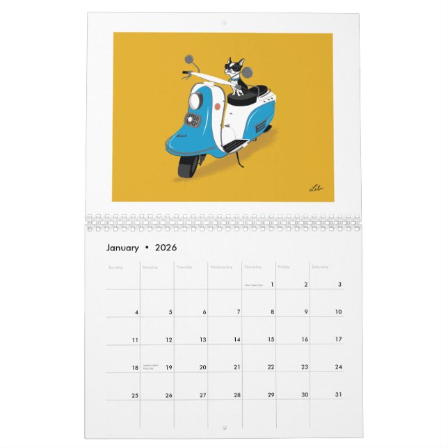Mural Boogie sur le *reprinted* de calendrier des (Jan 2026)