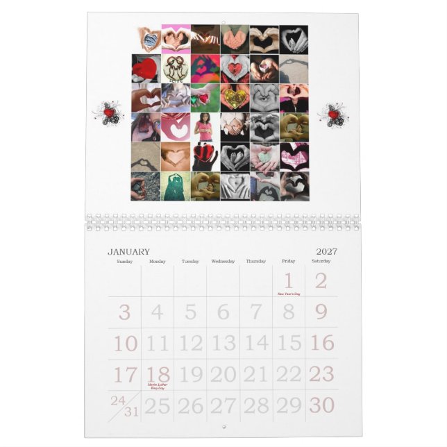 Mural Calendrier 2009, je t'aime (Jan 2027)