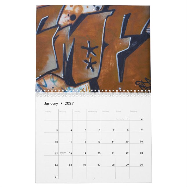 Mural Calendrier 2010 d'art de rue de graffiti (Jan 2027)