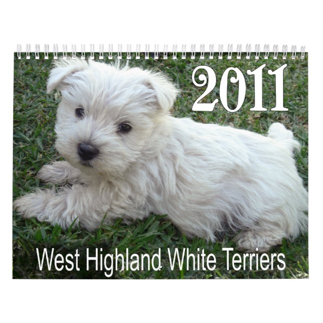 Mural Calendrier 2011 de chiots de Terrier blanc de (Protection)