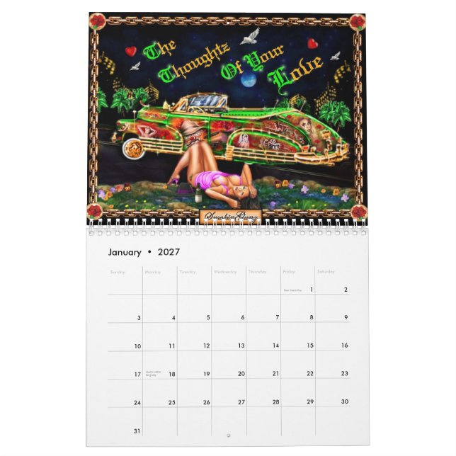 MURAL CALENDRIER 2011 DE LOWRIDER (Jan 2027)