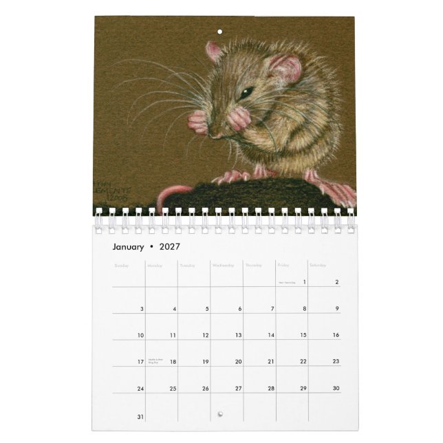 Mural Calendrier 2011 de rat par Kathy Clemente (Jan 2027)