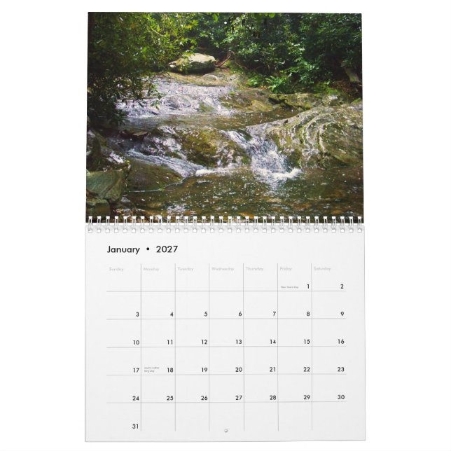 Mural Calendrier 2011 : Tranquille Blue Ridge Mountains (Jan 2027)