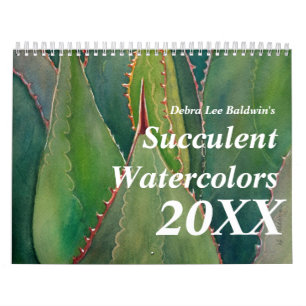 Mural Calendrier 2012 d'aquarelle de Succulents