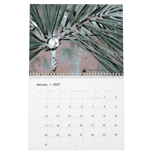 Mural Calendrier 2013 de fleur de nature de paysage de (Jan 2027)