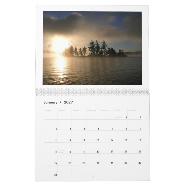 Mural Calendrier 2013 de lac Raquette (Jan 2027)