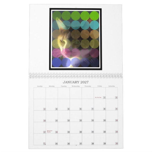 Mural Calendrier 2013 super d'art de chat de chiot (Jan 2027)