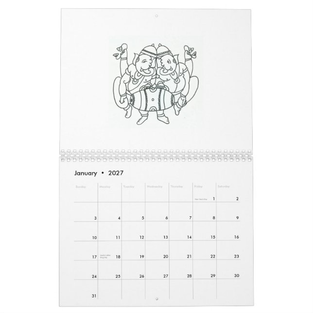 Mural calendrier 2014 (Jan 2027)