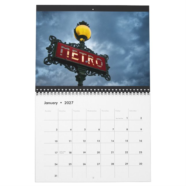 Mural Calendrier 2014 de Paris (Jan 2027)