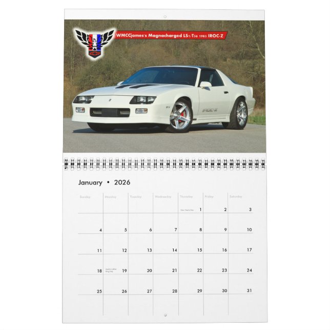 Mural Calendrier 2014 du Michigan FBody (12 mois) (Jan 2026)