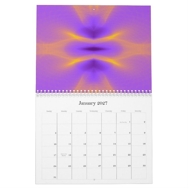 Mural Calendrier 2015 d'art de fractale D (Jan 2027)