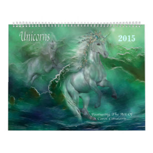 Mural Calendrier 2015 d'art de licornes