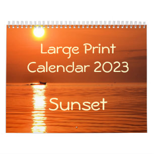 Mural Calendrier 2015 de gros caractères - coucher du
