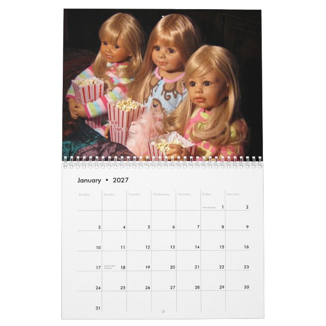 Mural Calendrier 2015 de photo de poupées de chef (Jan 2027)