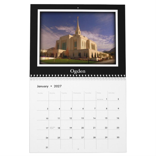 Mural Calendrier 2015 de temple de l'Utah calendrier de (Jan 2027)