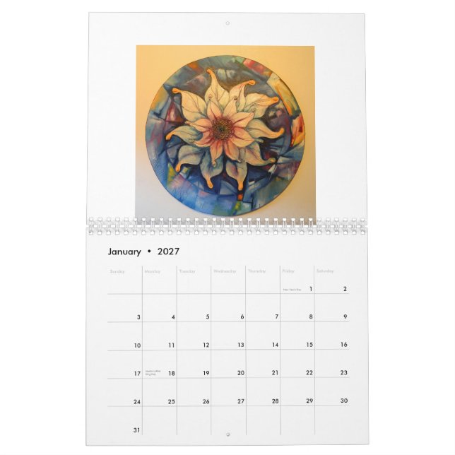 Mural Calendrier 2015 floral par Timothy Orikri (Jan 2027)