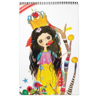 Mural Calendrier 2015 Illustrations Fantaisistes d'Enfan