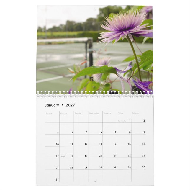 Mural Calendrier 2015 :  Images de tennis (Jan 2027)