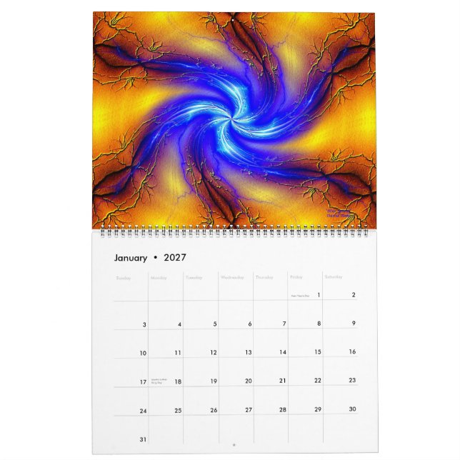 Mural Calendrier 2015 oblique d'art (Jan 2027)