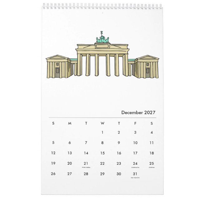 Mural Calendrier 2017 de Berlin (Dec 2027)