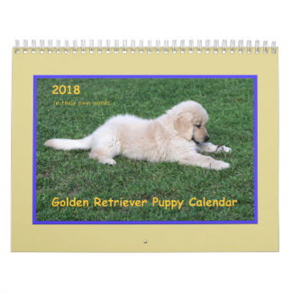 Mural Calendrier 2018 de chiot de golden retriever