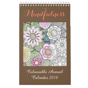 Mural Calendrier 2018 de coloration de Mindfulness