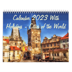 Mural Calendrier 2023 Avec Vacances - Villes du Monde