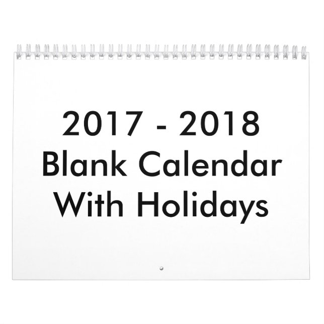 Mural Calendrier 24 Mois Blanc 2017 - 2018 Avec Vacances (Protection)
