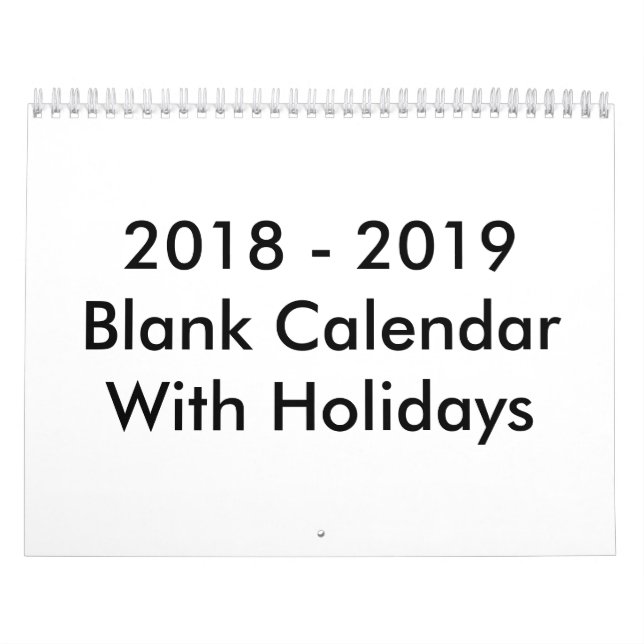 Mural Calendrier 24 Mois Blanc 2018-2019 Avec Vacances (Protection)