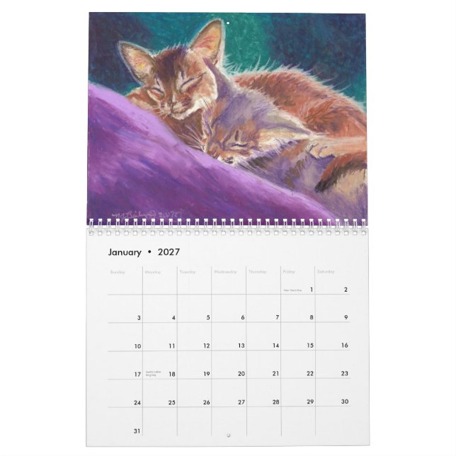Mural Calendrier abyssinien et somalien des chats 2015 (Jan 2027)