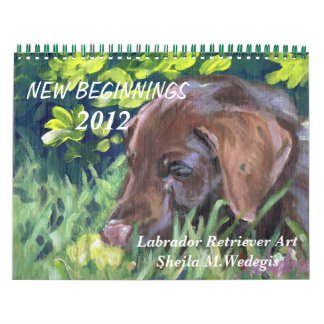 Mural Calendrier artistique de Labrador Retriever 2012