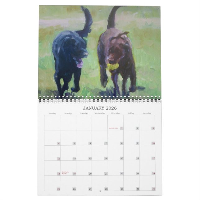 Mural Calendrier artistique de Labrador Retriever 2012 (Jan 2026)