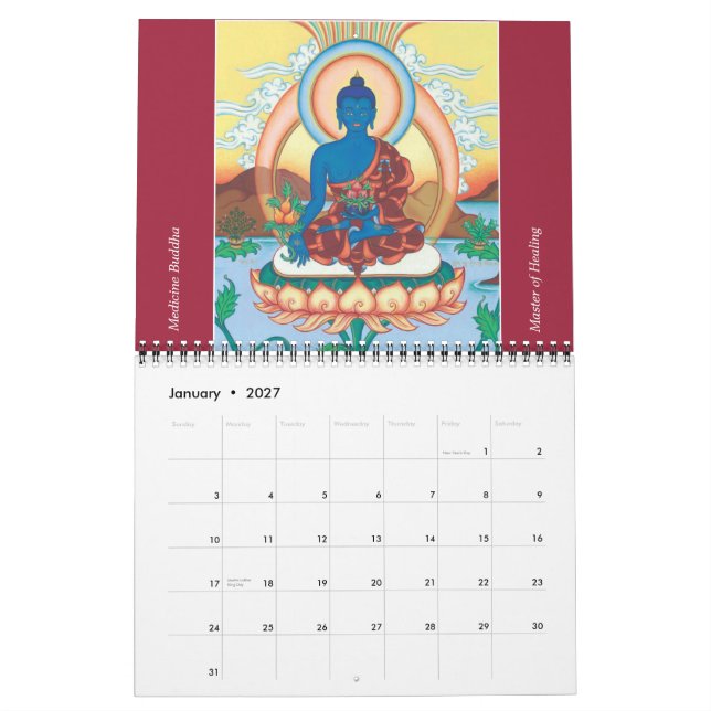 Mural Calendrier artistique Thangka 2014 (Jan 2027)