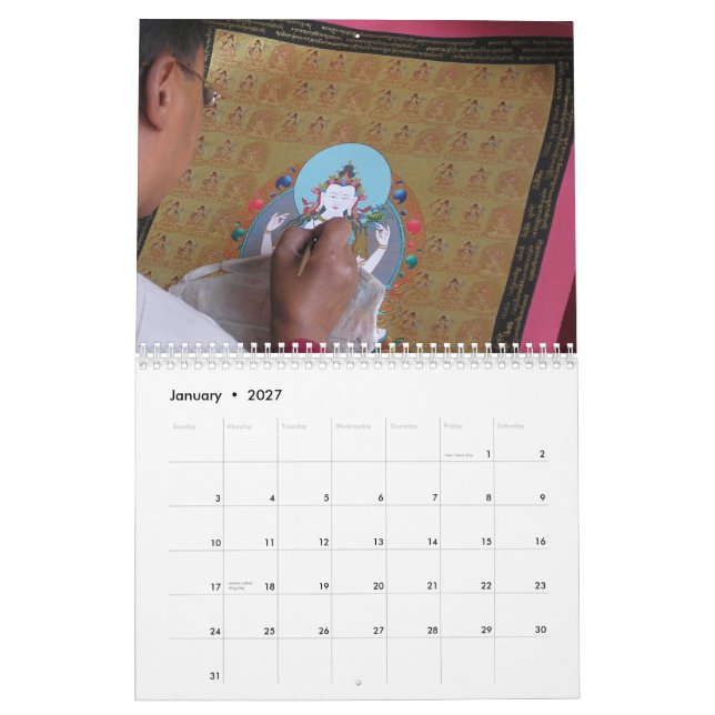 Mural Calendrier artistique tibétain 2014 (Jan 2027)