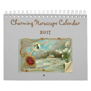 Mural Calendrier avec du charme d'astrologie