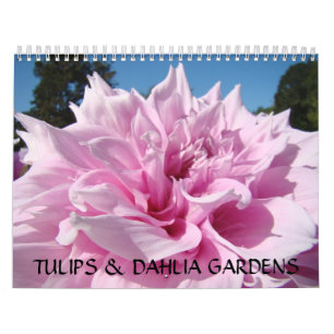 Mural Calendrier Cadeau Jardins de TULIPES & DAHLIAS Bur